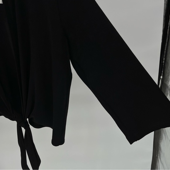 Chico’s Womens NEW Travelers Tie Front Jacket Size XL Black Slinky Knit - Picture 9 of 10